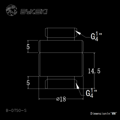 Прямой фитинг Bykski B-DTSO-S Black
