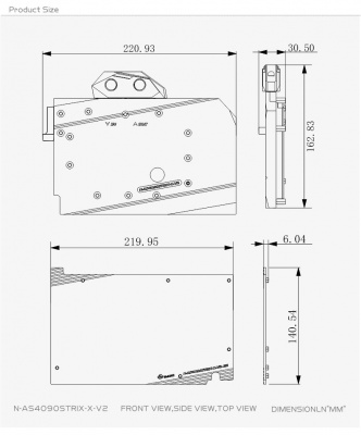 Водоблок Bykski N-AS4090STRIX-X-V2 5V A-RGB+Backplate